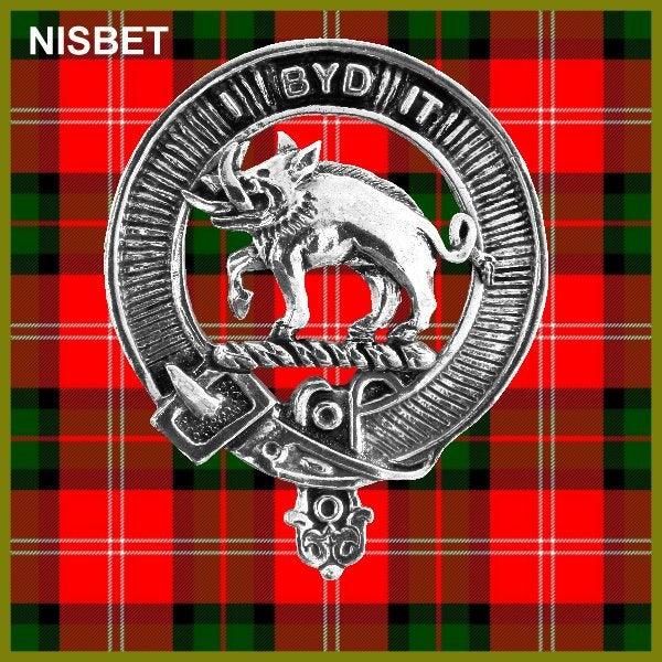 Nisbet 8oz Clan Crest Scottish Badge Stainless Steel Flask