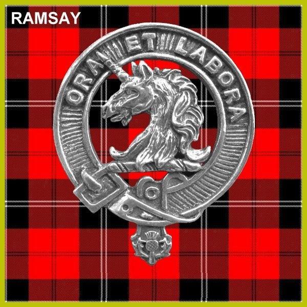 Ramsay 8oz Clan Crest Scottish Badge Stainless Steel Flask