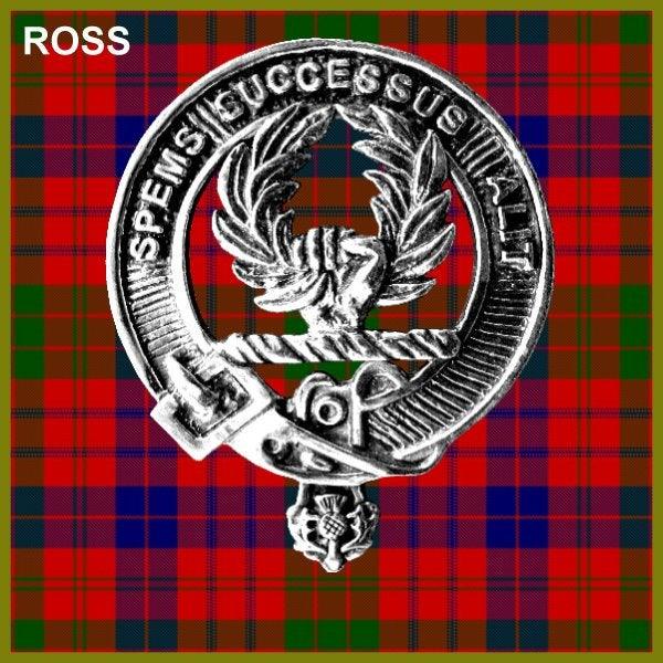 Ross 8oz Clan Crest Scottish Badge Stainless Steel Flask