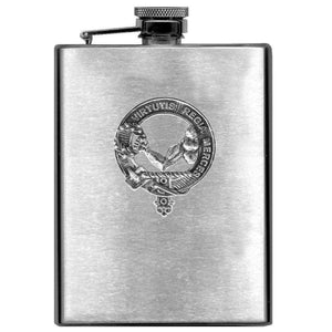 Skene 8oz Clan Crest Scottish Badge Stainless Steel Flask