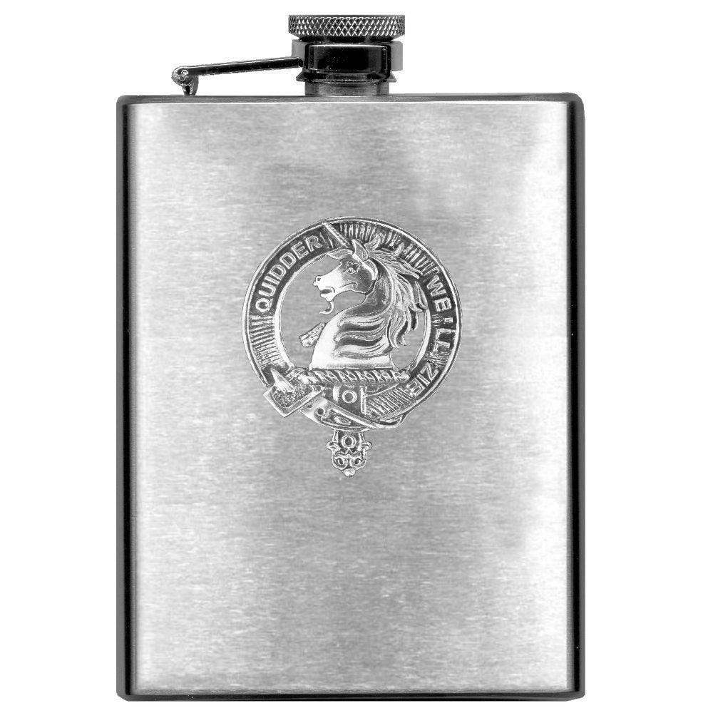 Stewart (Appin) 8oz Clan Crest Scottish Badge Stainless Steel Flask