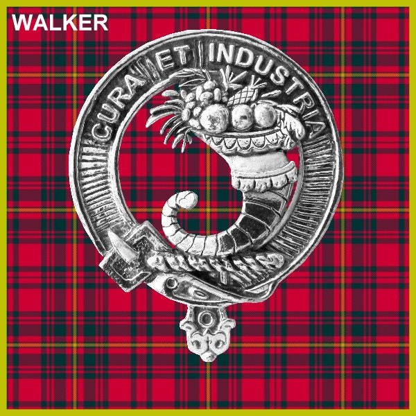 Walker 8oz Clan Crest Scottish Badge Stainless Steel Flask