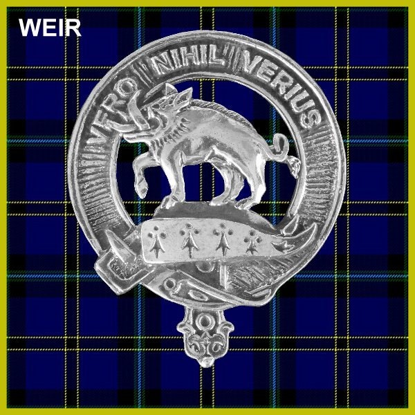 Weir 8oz Clan Crest Scottish Badge Stainless Steel Flask