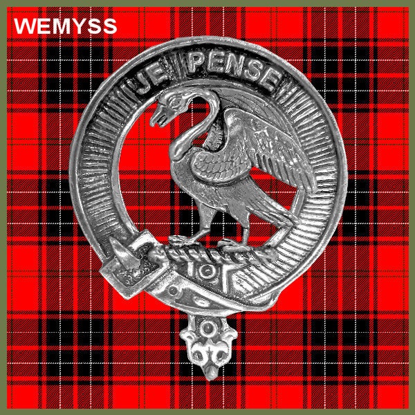 Wemyss 8oz Clan Crest Scottish Badge Stainless Steel Flask