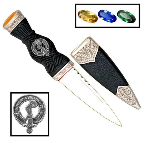 Denniston Clan Crest Sgian Dubh, Scottish Knife