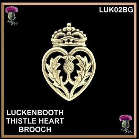 Scottish Luckenbooth Thistle Brooch ~  10 Karat Gold