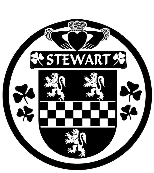 Stewart Irish Coat Of Arms Disk Cufflink