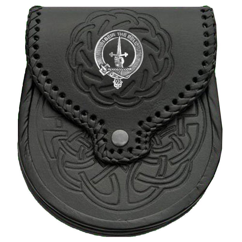Bell Scottish Clan Badge Sporran, Leather