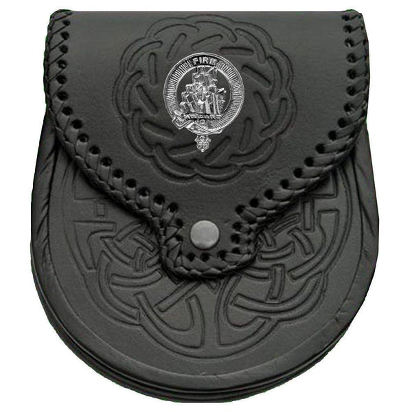 Dalrymple Scottish Clan Badge Sporran, Leather