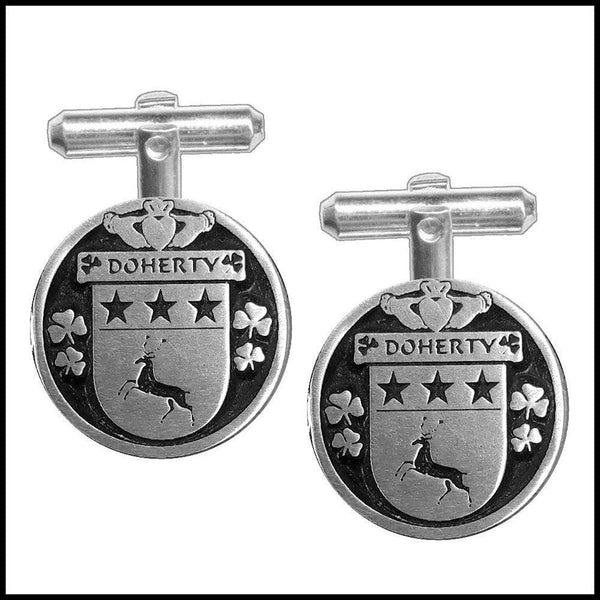 Doherty Irish Coat Of Arms Disk Cufflinks