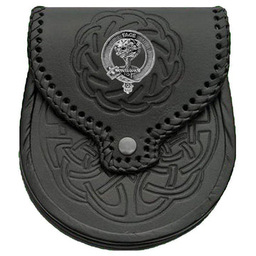 Leather Scottish clan crest sporran