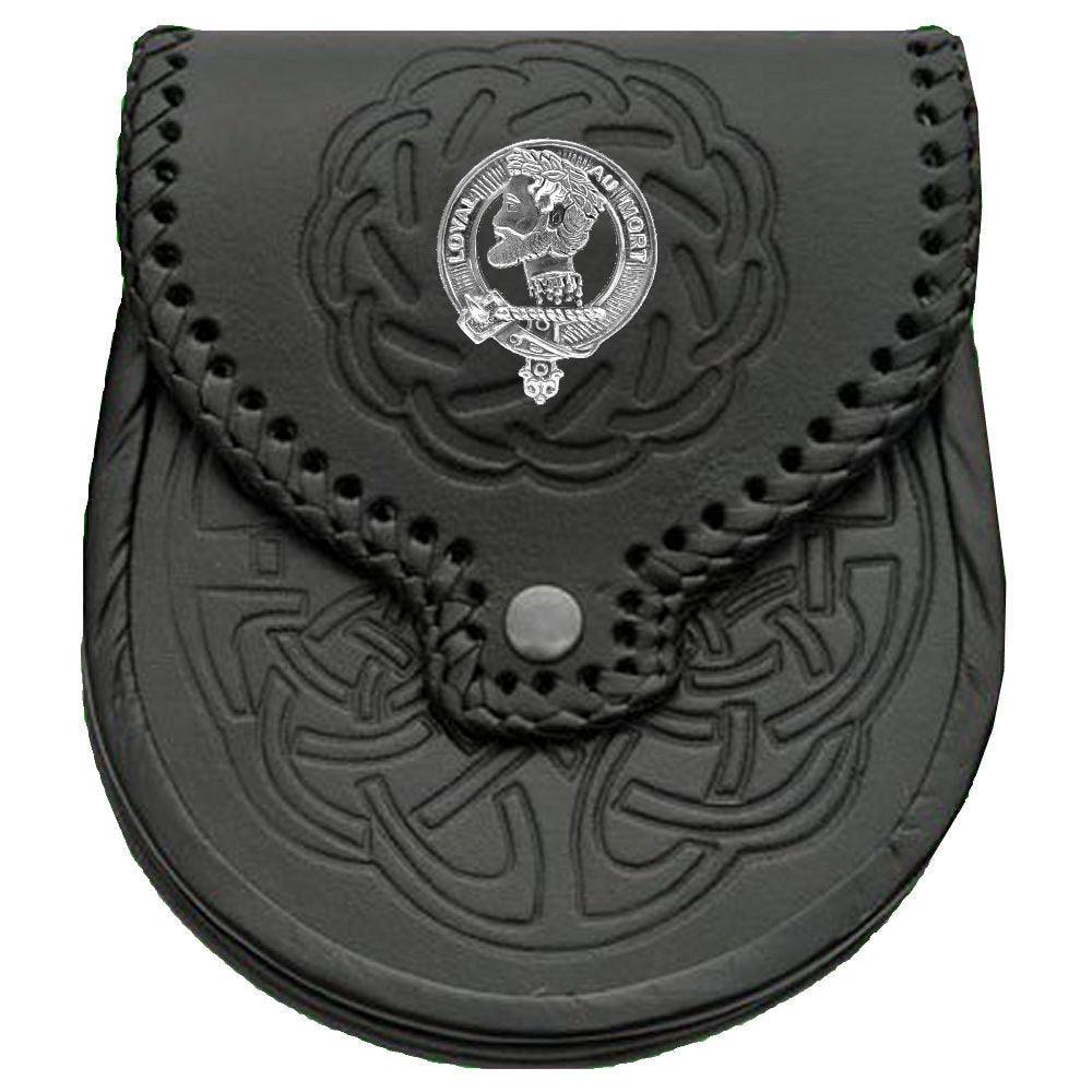 Adair Scottish Clan Badge Sporran, Leather