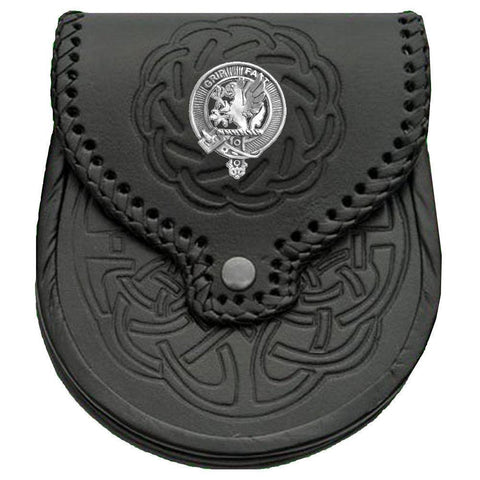 Leslie Scottish Clan Badge Sporran, Leather