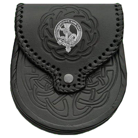 MacGillivray Scottish Clan Badge Sporran, Leather