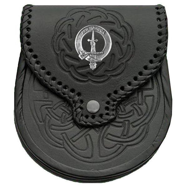 MacIntyre Scottish Clan Badge Sporran, Leather