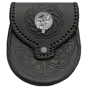 MacIver Scottish Clan Badge Sporran, Leather