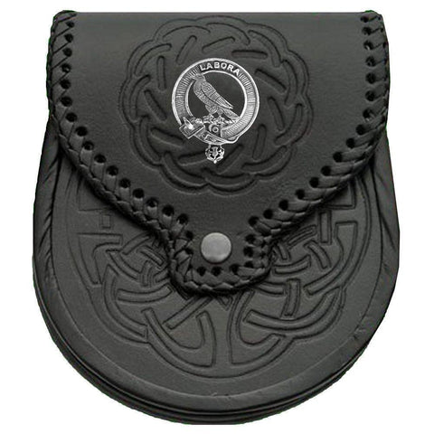 MacKie Scottish Clan Badge Sporran, Leather