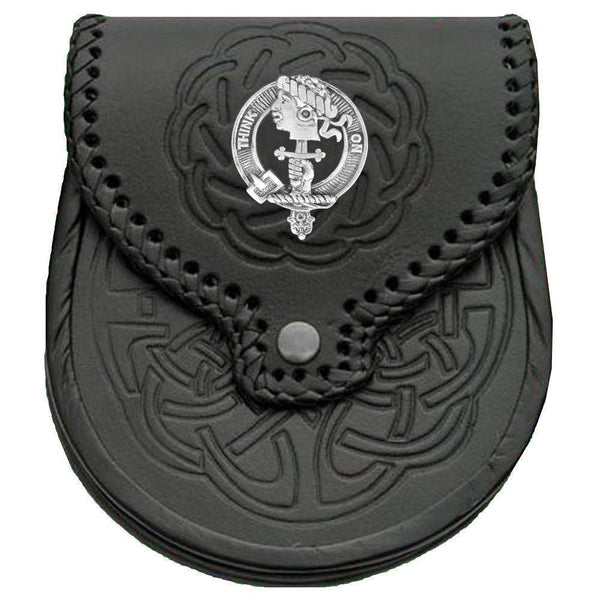 MacLellan Scottish Clan Badge Sporran, Leather