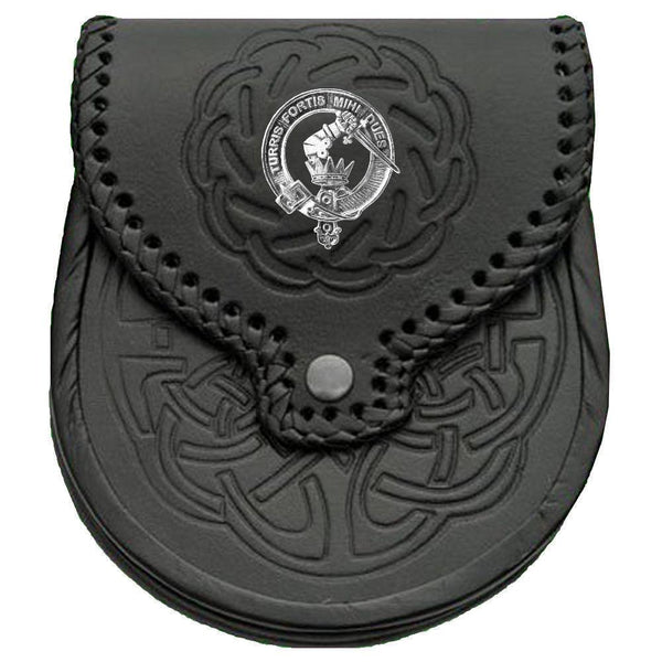 MacQuarrie Scottish Clan Badge Sporran, Leather
