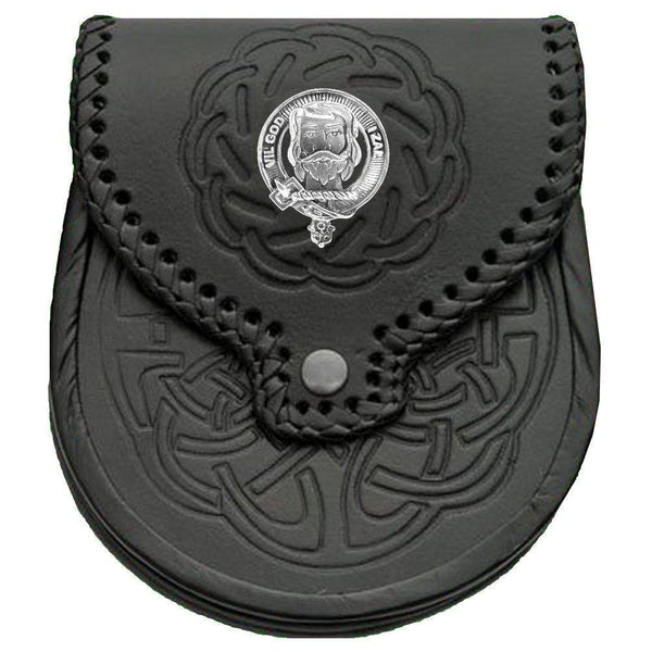 Menzies Scottish Clan Badge Sporran, Leather