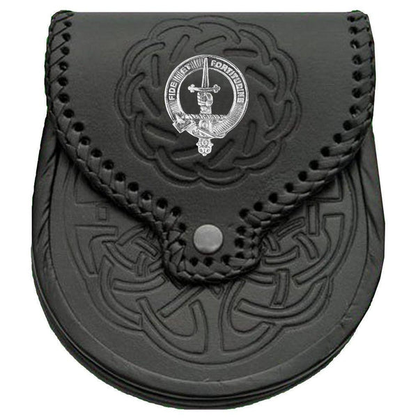 Shaw Scottish Clan Badge Sporran, Leather