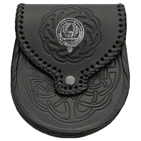 Stevenson Scottish Clan Badge Sporran, Leather