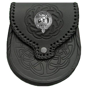 Turnbull Scottish Clan Badge Sporran, Leather