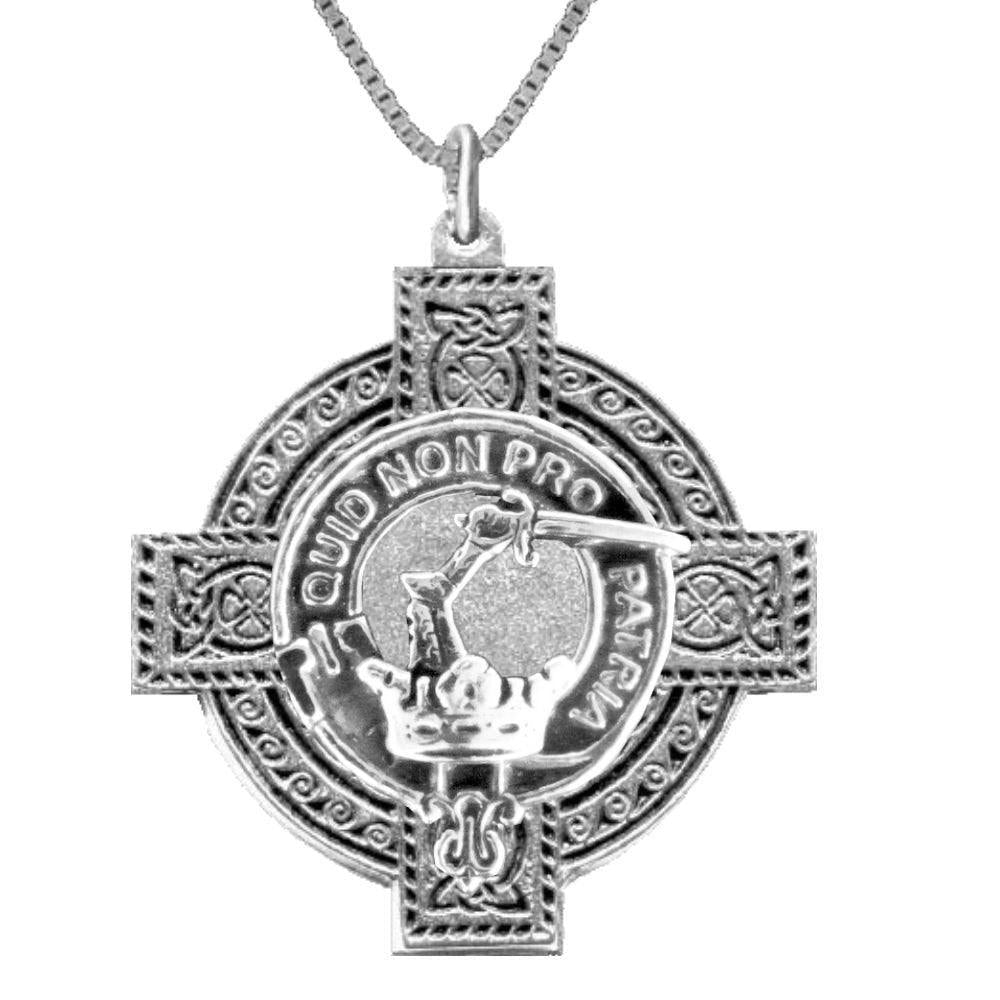 Dewar Clan Crest Celtic Cross Pendant Scottish ~ CLP04