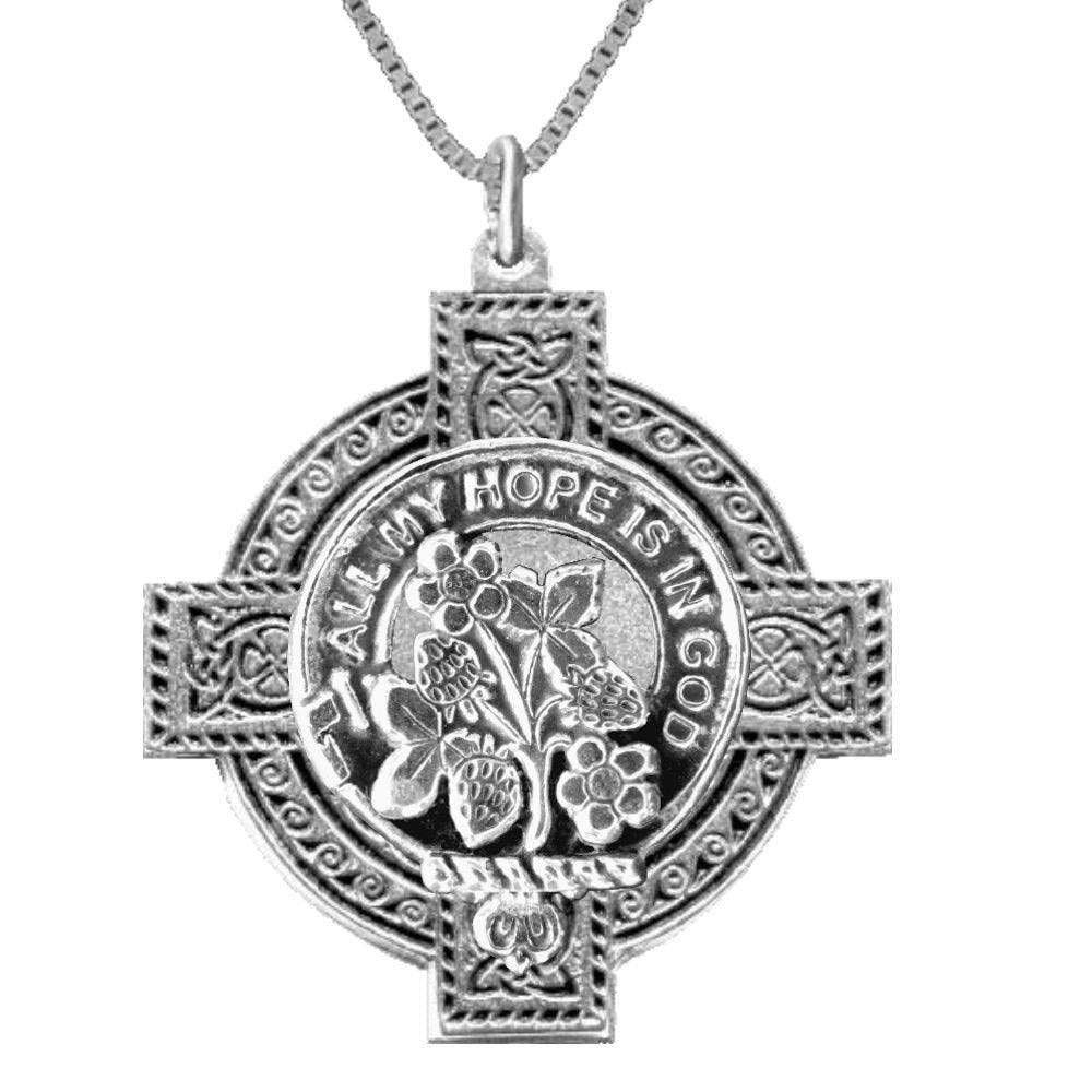 Fraser Saltoun Clan Crest Celtic Cross Pendant Scottish ~ CLP04