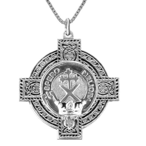 Moffat Clan Crest Celtic Cross Pendant Scottish
