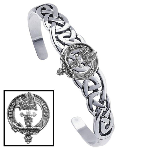 Chisholm Clan Crest Celtic Cuff Bracelet
