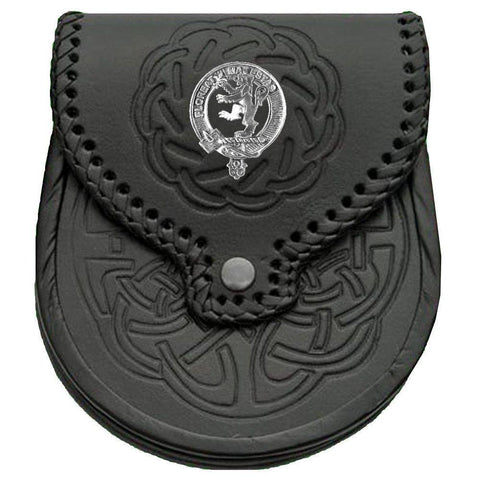 Brown Scottish Clan Badge Sporran, Leather