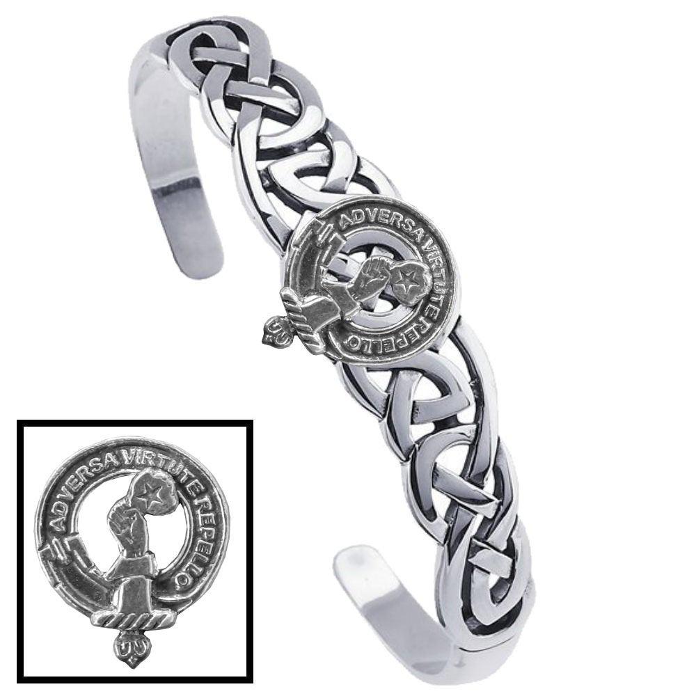 Denniston Clan Crest Celtic Cuff Bracelet