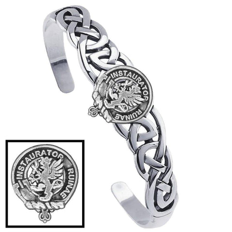 Forsyth Clan Crest Celtic Cuff Bracelet