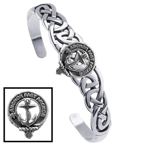 Gray Clan Crest Celtic Cuff Bracelet
