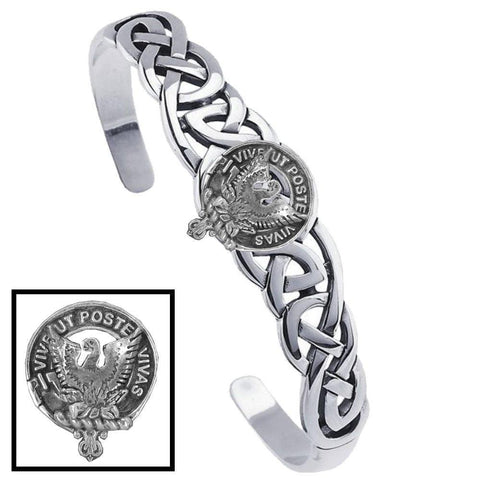 Johnston (Caskieben) Clan Crest Celtic Cuff Bracelet