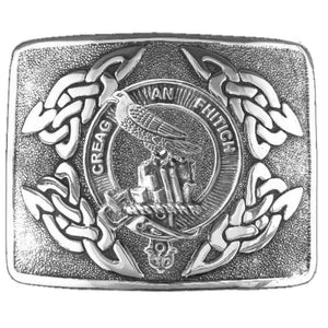 MacDonnell Glengarry Clan Crest Interlace Kilt Belt Buckle