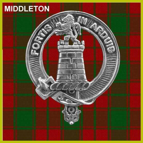 Middleton Clan Crest Interlace Kilt Belt Buckle