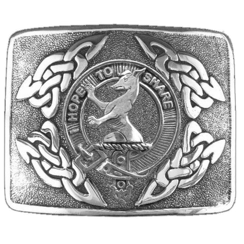 Riddell Clan Crest Interlace Kilt Buckle, Scottish Badge  