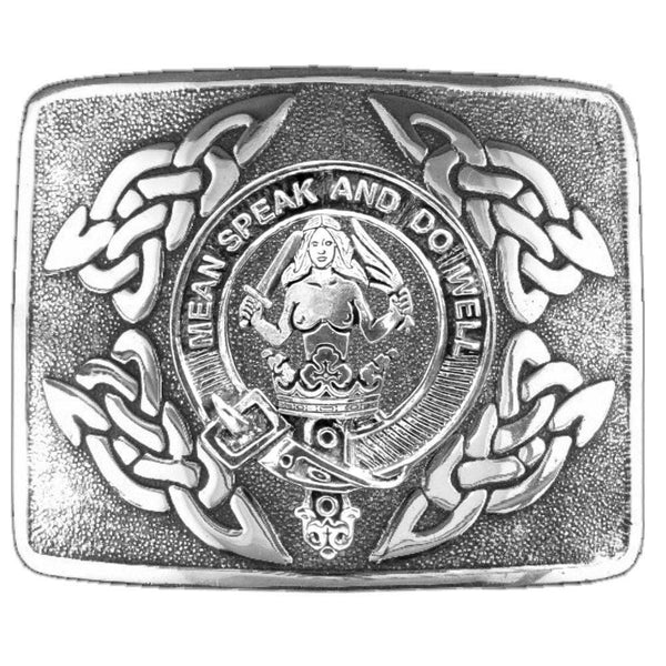 Urquhart Clan Crest Interlace Kilt Buckle, Scottish Badge  