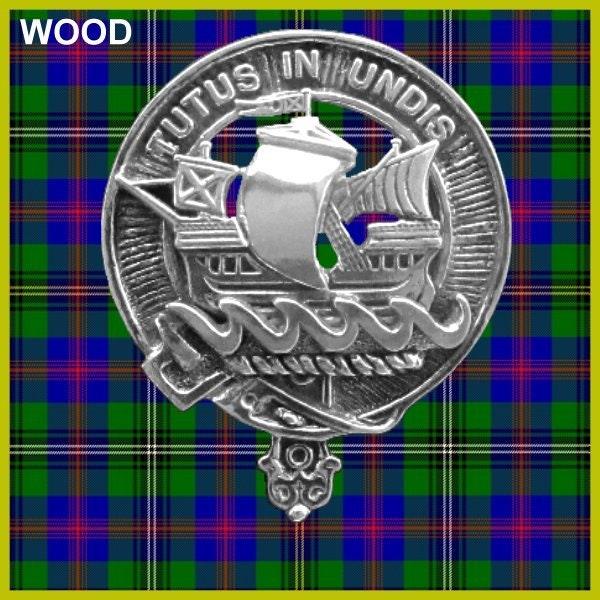 Wood Clan Crest Interlace Kilt Belt Buckle