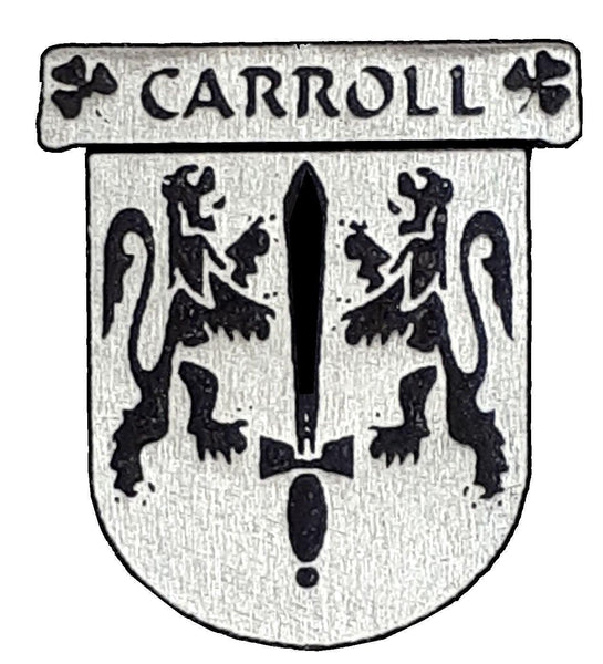 Carroll Family Coat Of Arms Celtic Cross Badge