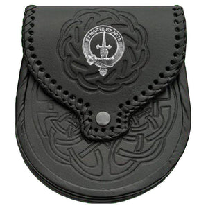 Bain Scottish Clan Badge Sporran, Leather