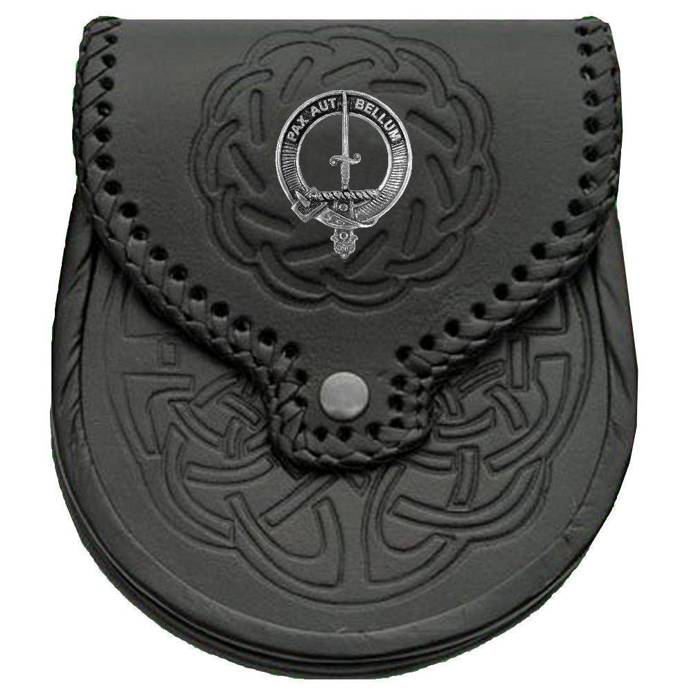 Blaine Scottish Clan Badge Sporran, Leather