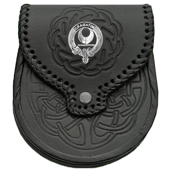 Kilgour Scottish Clan Badge Sporran, Leather