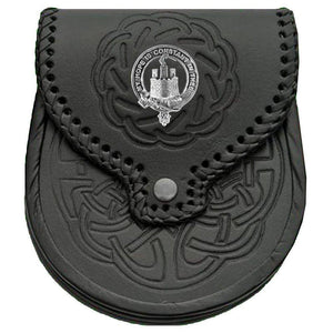 MacDonald (Clanranald) Scottish Clan Badge Sporran, Leather