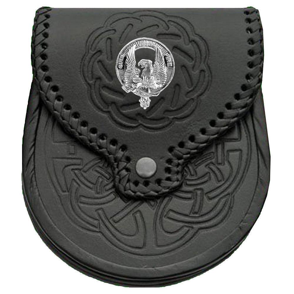 MacGill Scottish Clan Badge Sporran, Leather