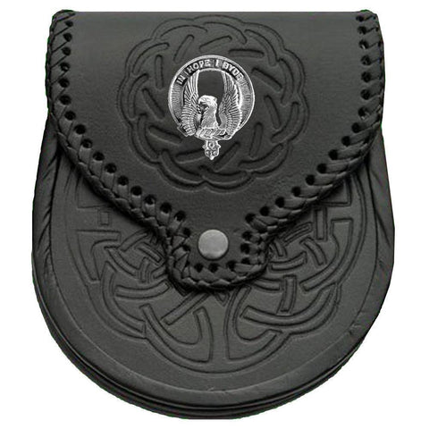 MacIain Scottish Clan Badge Sporran, Leather