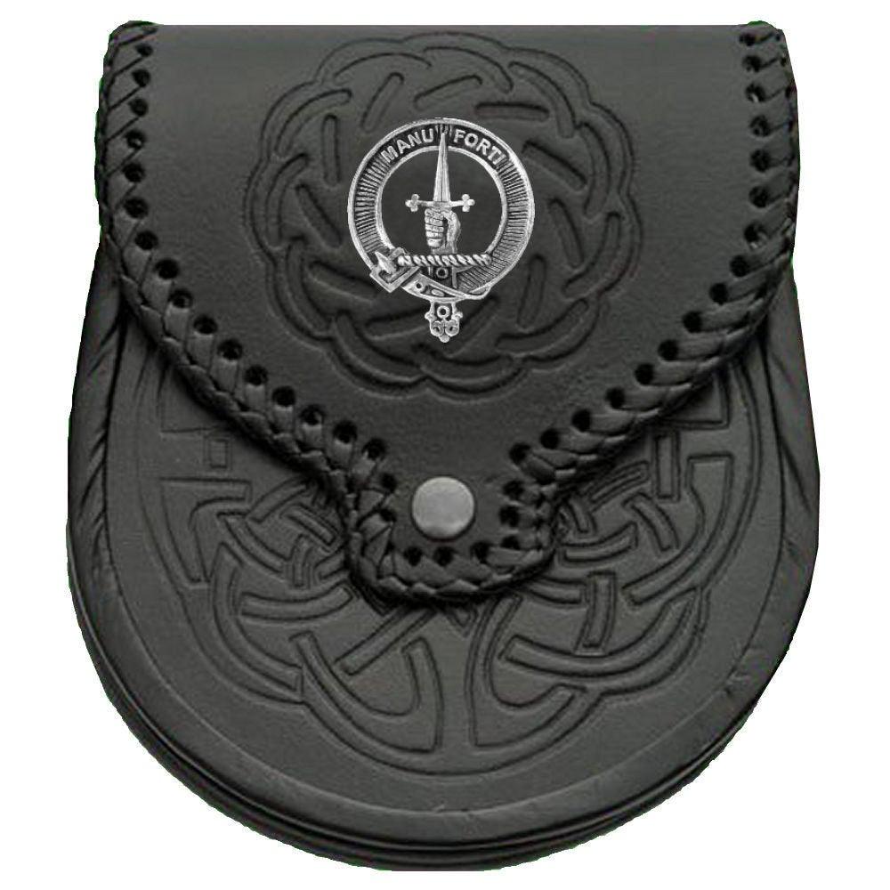 MacKay Scottish Clan Badge Sporran, Leather