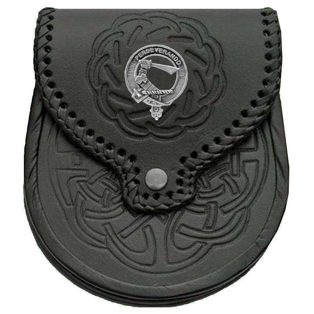 MacKellar Scottish Clan Badge Sporran, Leather
